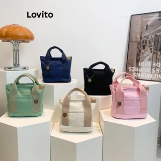 Lovito Bolso colorido casual simples com zíper Bolsa para mulheres LFA43723