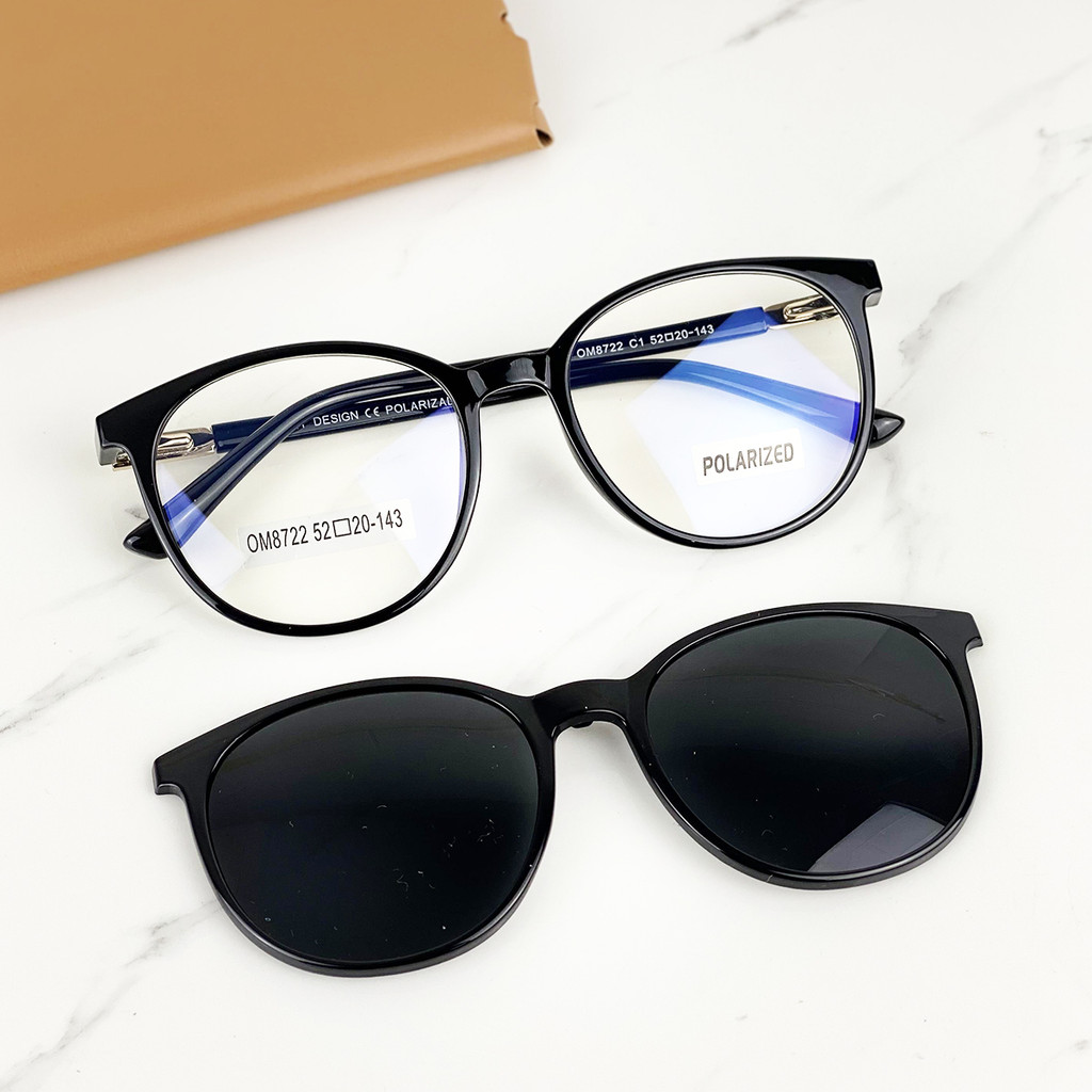 Armação De Óculos Masculino Design Italy Redondo Flexivel + Clipon Polarizado Envio imediato Cm240