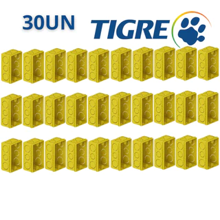 kit 30UN Caixa De Luz 2x4 Tigre Parede Embutir Caixinha De Luz 4x2 Tomada/Interruptor Tigreflex