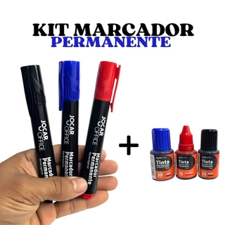 Kit Marcadores Permanente Recarregável Com Tinta