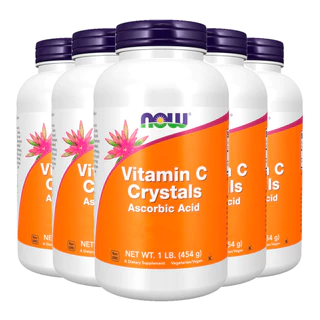 Kit 5x Pó Vitamina C Now Foods Ácido Ascórbico 454g Importado /Made in Usa