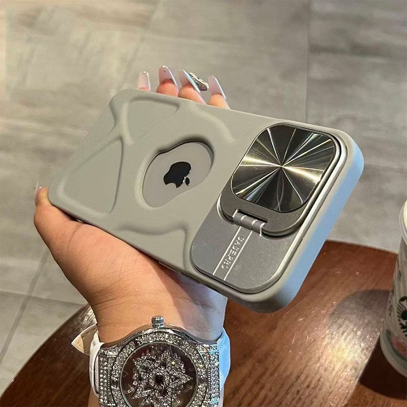 Capa Magnética Para iPhone 11 12 13 14 15 Pro Max Plus Proteção Da Lente Flip Bracket Magsafe Silicone Macia