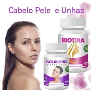 KIT Biotina  60 Cáps + Colágeno 60 Cáps Envio Imediato em Oferta na Shopee