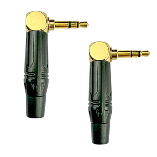 Kit 2 Plug Conector P2 Estereo 90graus Blindado Profissional