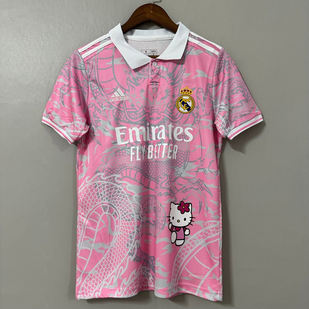 2023-24 Real Madrid Fan Edition Futebol Camisa de manga curta Hello Kitty T-shirt personalizada