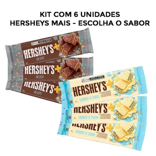 Kit c/6 Chocolate Hersheys Mais Ao Leite e Branco 102g ESCOLHA O SABOR - Hersheys