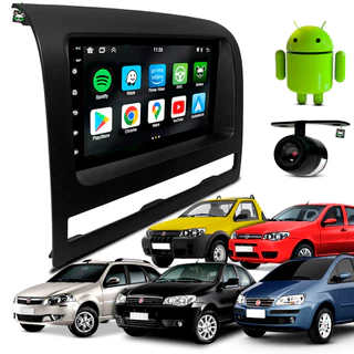 Kit Central Multimidia Android 7 Pol Strada/Palio/Siena/Weekend/Idea 2004 05 06 07 08 09 10 2011
