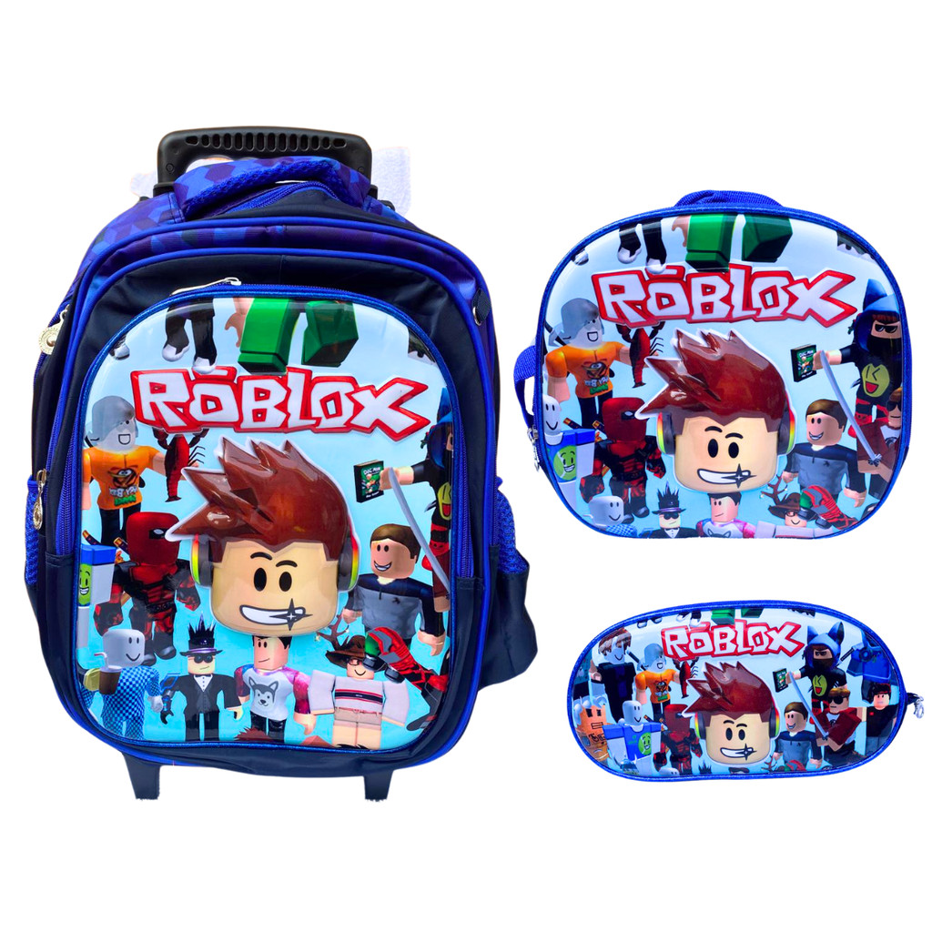 Kit Mochila Infantil Roblox Escolar Menino Lancheira Estojo | Shopee Brasil