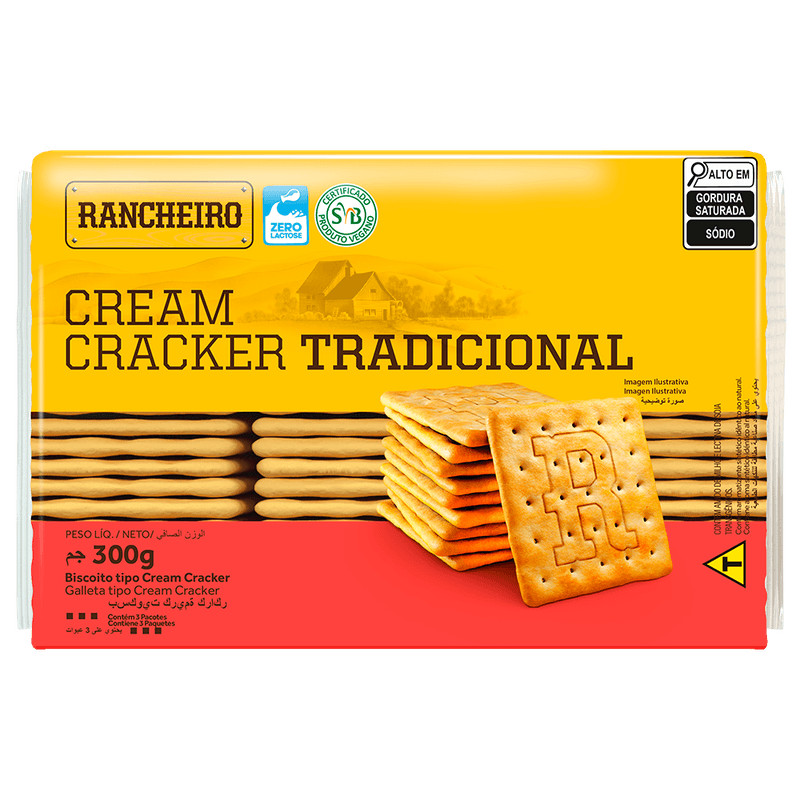 Biscoito cream cracker 300g - Rancheiro