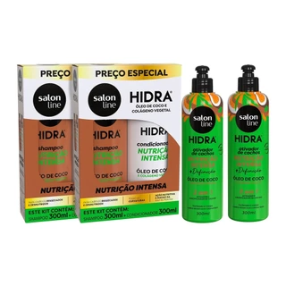 Kit Hidra Coco 2 Shampoos, 2 Condicionadores, 2 Ativadores de Cachos, Salon Line em Oferta na Shopee