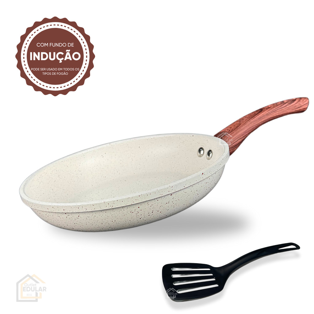 Frigideira 20 cm Indução Antiaderente Cerâmica Não Gruda Frita Sem Oleo ...