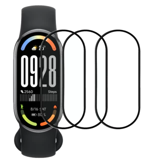 3 Películas Protetoras 3D Anti Risco Para Xiaomi Mi Band 10 Tela Completa Alta Transparência
