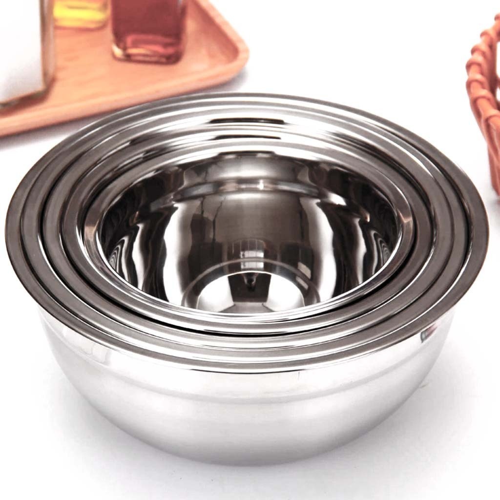 Kit 5 Tigela Bowl Inox Culinário Multiuso Profissional Cozin