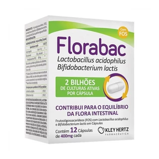Florabac 12 Capsulas Alimento Probiotico - Lactobacillus em Oferta na Shopee