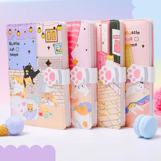 Caderno Gatinho Luxo Fofo A5 Brochura Fecho Magnético de Patinha Kawaii - Folhas ilustradas e Capa Acolchoada