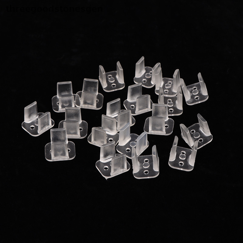 [threegoodstonesgen] 20Pcs Clip De Fita Neon 6x12mm/8x16mm Fixação De LED ABS Clipes De Moung Plástico Tsg