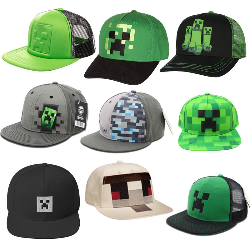 Minecraft Baseball Cap Steve Creeper Sun Hat Peaked Cap Crianças Verão ...