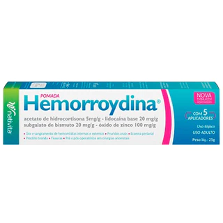 Hemorroydina Pomada 25g + 5 Aplicadores Pomada para hemorroidas e fissuras