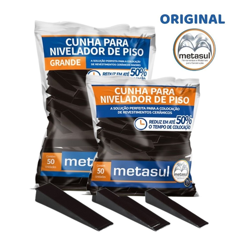 Kit Cunha Para Nivelador de Piso 50Pcs Metasul Original | Shopee Brasil
