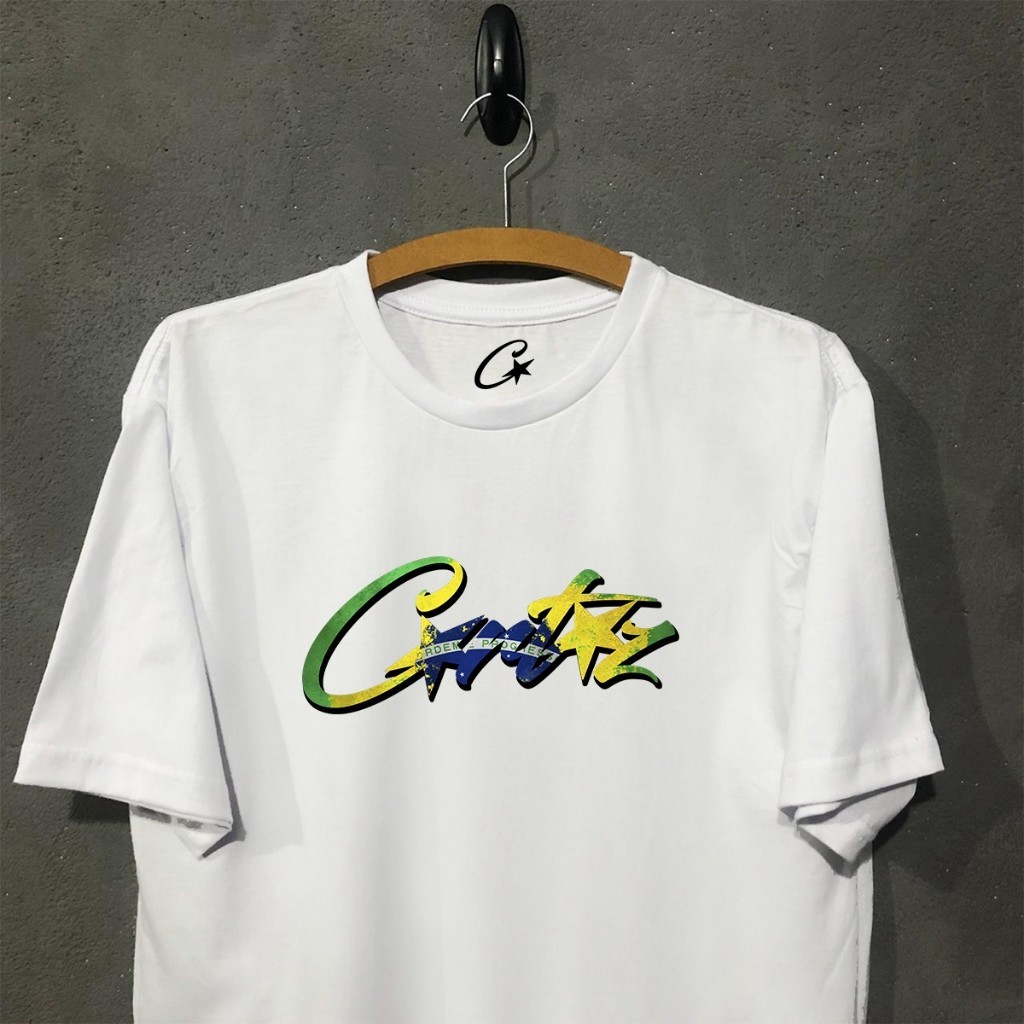 Camiseta Corteiz Alcatraz Brasil algodão oversized streetwear seu drop