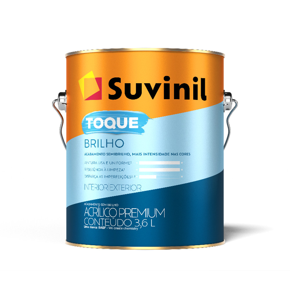 Tinta Para Parede 3,6 Toque Brilho Semi Brilho Suvinil - Crômio ...