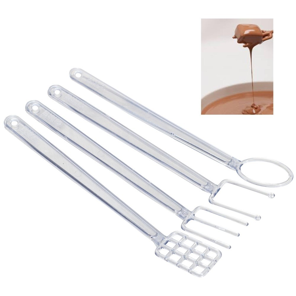 Conjunto de Garfos para Banhar Chocolate Cristal BWB (Kit com 4 peças)