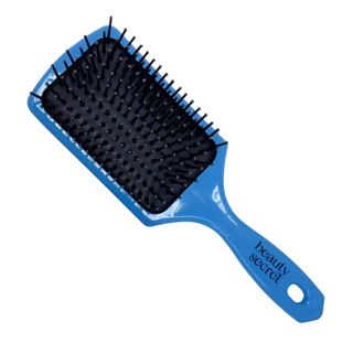 Escova Raquete Almofadada Beauty Secret Azul com Cerdas Pretas