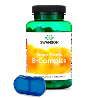 Complexo B com Vitamina C Swanson 100 Caps + Porta Cápsulas
