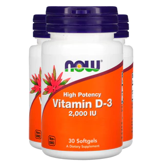 Kit 3x Vitamina D-3 2000IU Now Foods 30 Cáps Softgels Importado/Made in Usa