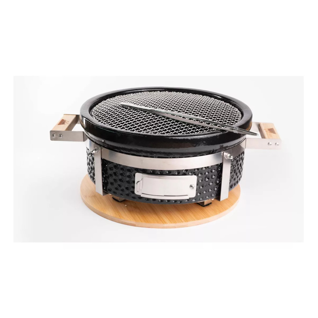 Mini Churrasqueira Cerâmica Portátil Kamado A Carvão