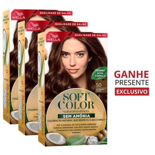 KIT TRIO Soft Color Coloração Castanho Claro 50 + Presente