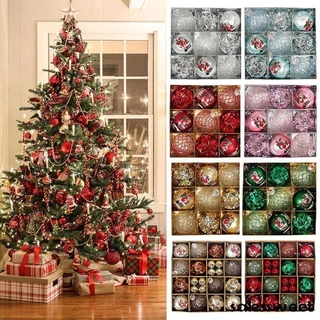 44 Pçs 6CM Bolas De Natal Decorações Enfeites De Árvore Bola Pendurado Pingentes Decoração De Festa Em Casa 2025 Ano Novo 2024 Navidad