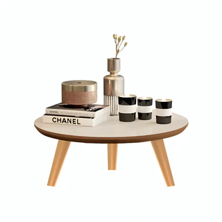 Mesa De Centro Redonda 45cm Com Pés Palito PVC Retro Decoração Sala De Estar Modernic