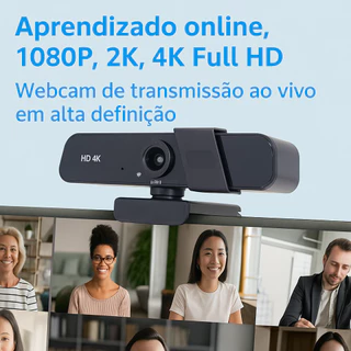 Camera Webcam Usb 4k Hd Com Tampa De Privacidade 3840x2160p