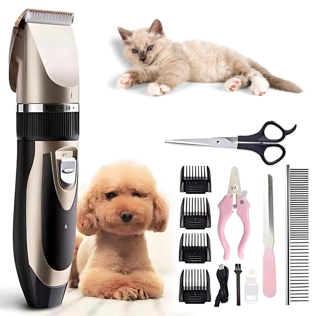 Kit Máquina de Tosa Profissional Pet Recarregável | Silenciosa e ...
