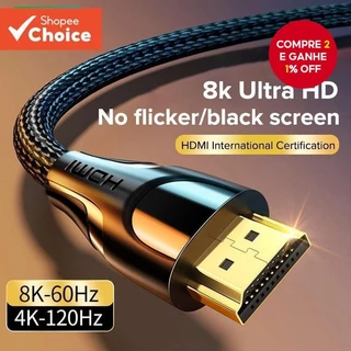 llano hdmi 8K 2.1 Cabo Trançado 3D Para 60hz/144hz De Transmissão De Ultra Alta Velocidade HDR 3D De 48 Gbps HDTV PS5/PS