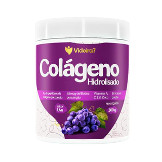 Colágeno Hidrolisado + Vitaminas e Minerais – Sabor Uva 300g em Oferta na Shopee