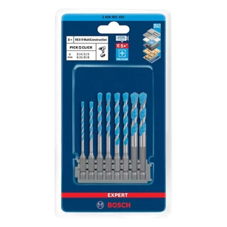 Jogo de Brocas Bosch EXPERT HEX-9 MultiConstruction Diâmetro 3-4-5-5-6-6-8-8 mm em Oferta na Shopee