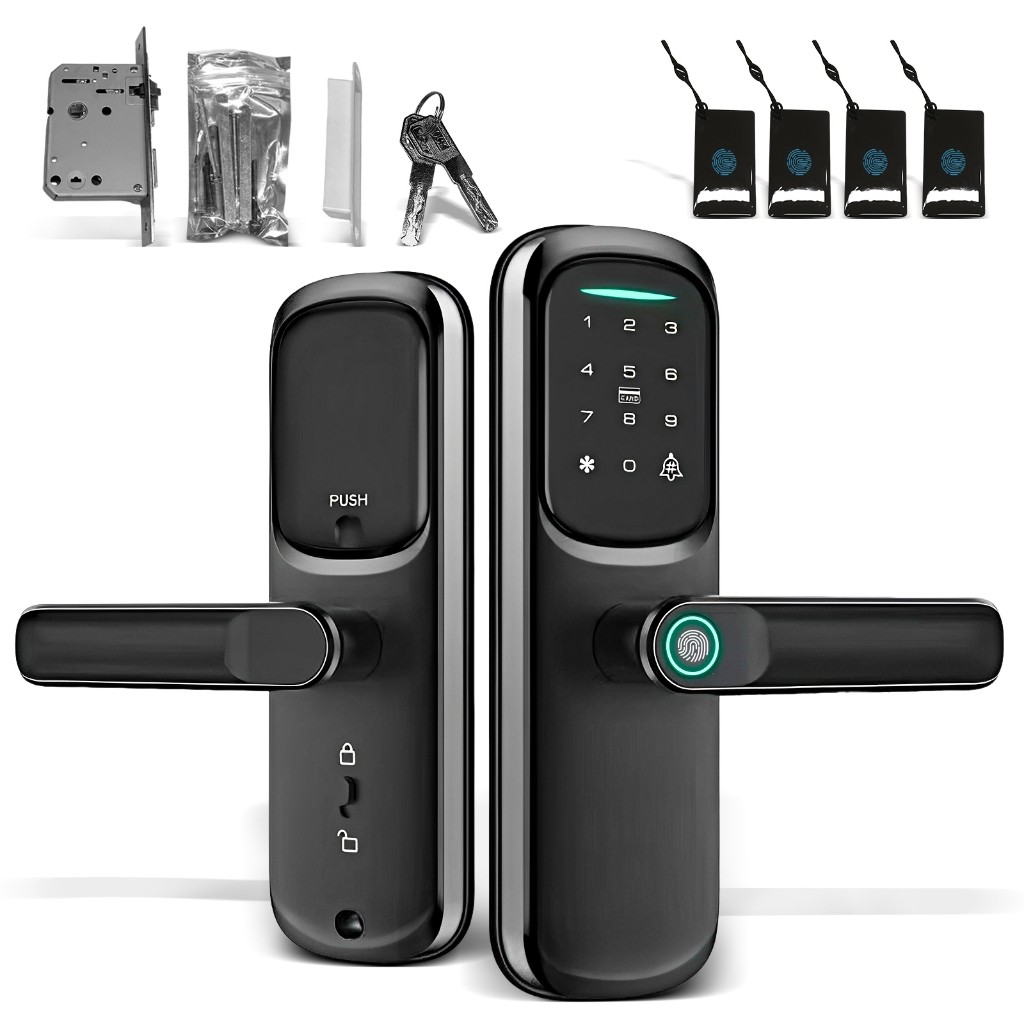 Fechadura Eletrônica Digital 4 em 1 Com Biometria, Bluetooth