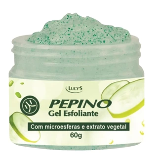 Gel Esfoliante Facial Pepino Rosto com Extrato Vegetal e Microesferas Limpeza de Pele 60g LUCY'S.