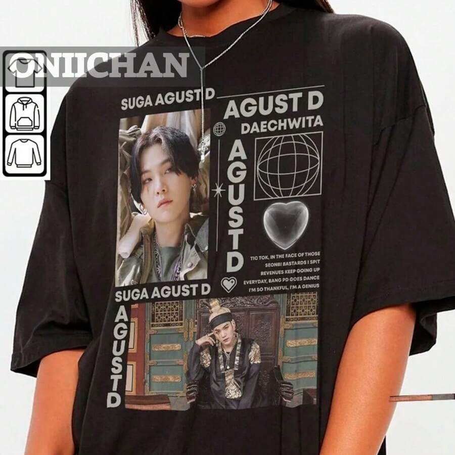 Camiseta Btss Suga ONLINE PARA FÃS Moda Feminina 100% Algodão