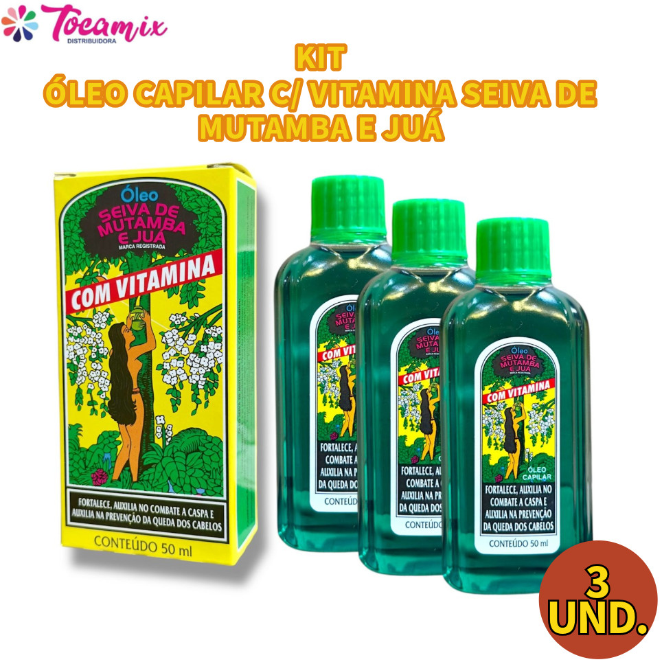 Kit 3 und Óleo 50ml para cabelo com vitamina Seiva de Mutamba e Juá ...