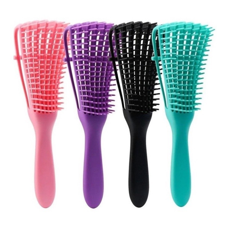 Escova Para Cabelo Cacho Ondulados e Lisos Pente Polvo Premium