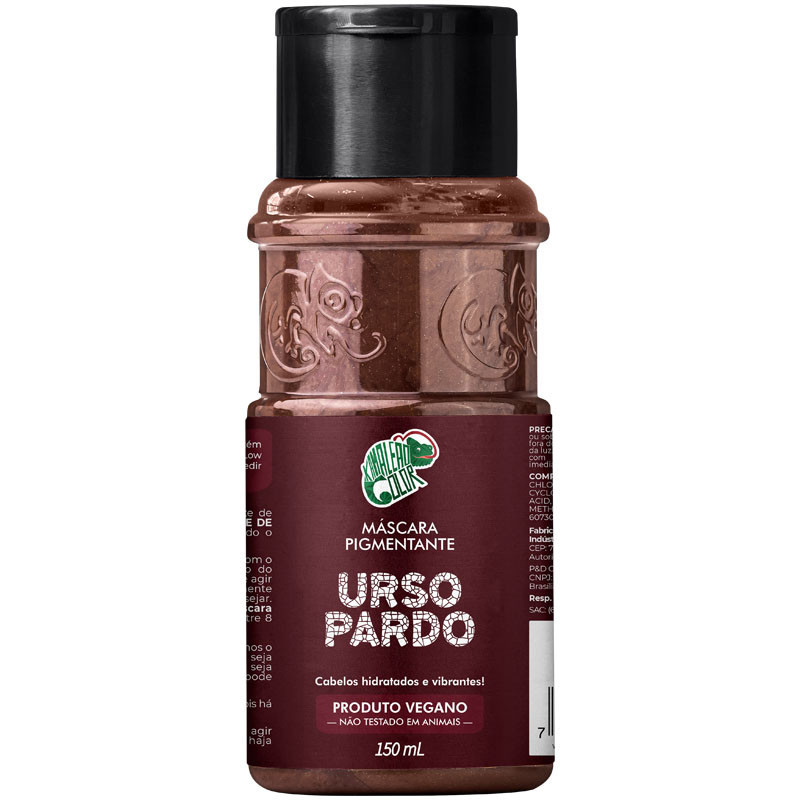 Máscara Tonalizante Urso Pardo Kamaleão Ruivo Amadeirado Mogno 150ml