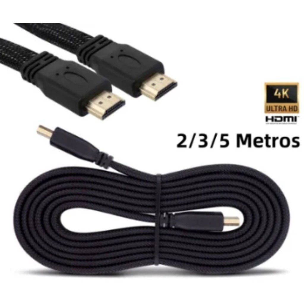 Cabo Hdmi Ultra Hd 3d 4k Alta Resolução 1080p Tv 2/3/5m Envio imediato