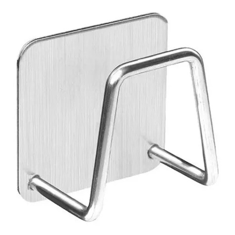 Porta Esponja Adesiva Aço Inox 4,8x3,5x4,8cm