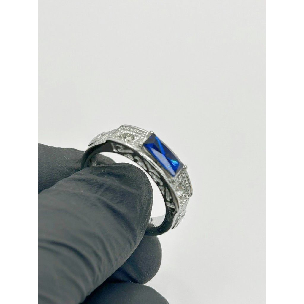 Anel De Formatura Masculino De Aço Inoxidável Just Fair Anel De Pedra Preto/azul