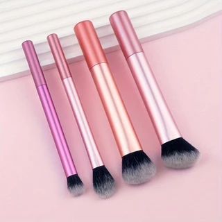 Conjunto De Escova Profissional De Maquiagem 4pcs Inclui Em Pó , Blush Para Sombra E De Contorno , Fácil De Aplicar Todos Os Tipos De Pele