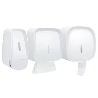 Kit Invoq Profissional Saboneteira 800ml + Dispenser Papel Rolão + Dispenser Interfolhas Branca