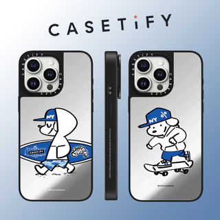 CASETIFY Cartoon Cute Skateboarding surf Esportivo Esporte De Skate Cara Espelhada Para iPhone 15 Pro Max 14 Plus 13 ProMax 12 12Pro 11 Caixa Protetora Dura À Prova De Choque Telefone Com Borda Macia